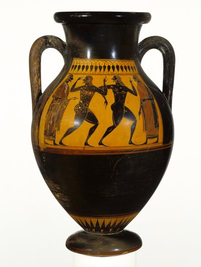 Athenian Attic Black-Figure Amphora with Dancers by Greek